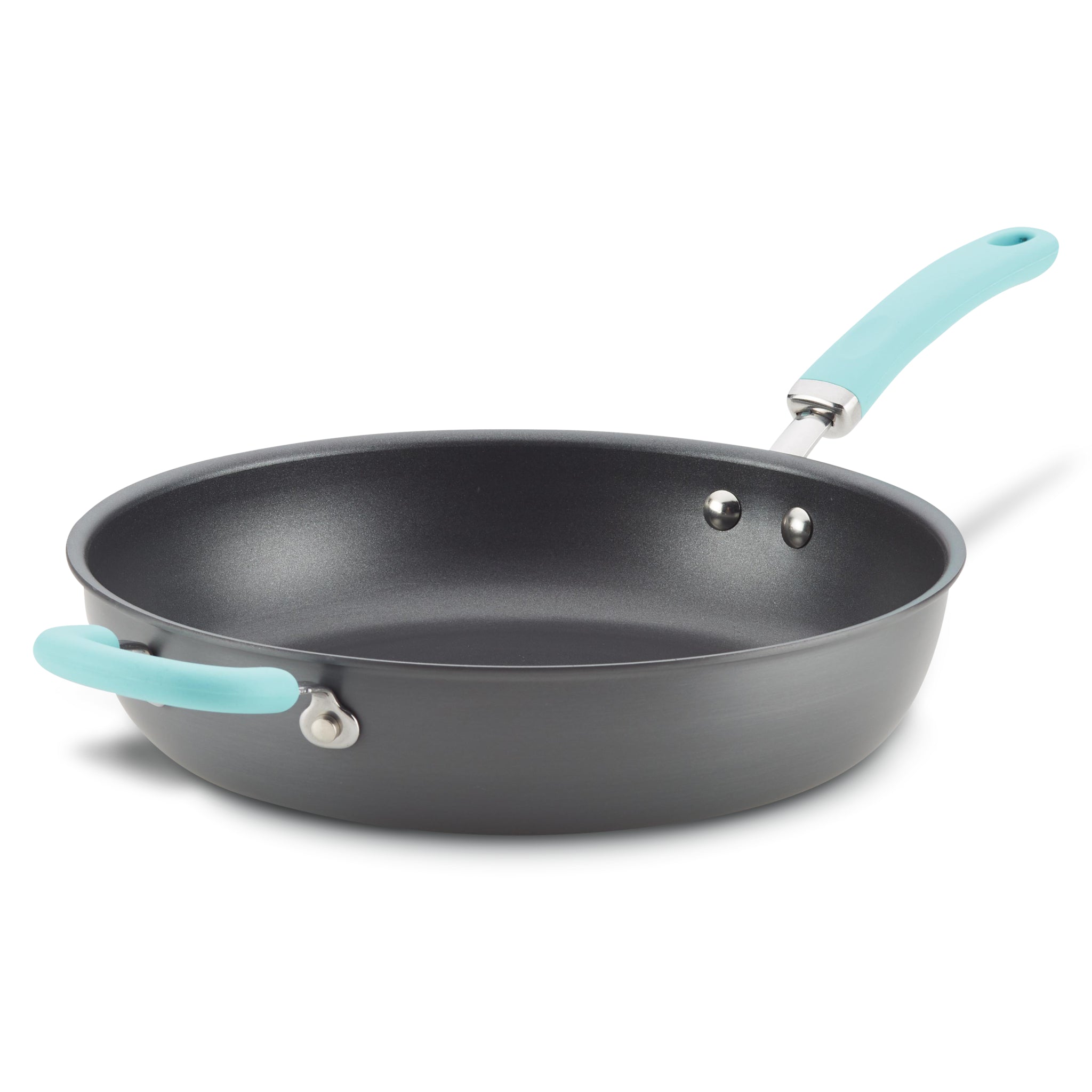 12.5-Inch Create Delicious Anodized Nonstick Induction Deep Frying Pan with Helper Handle