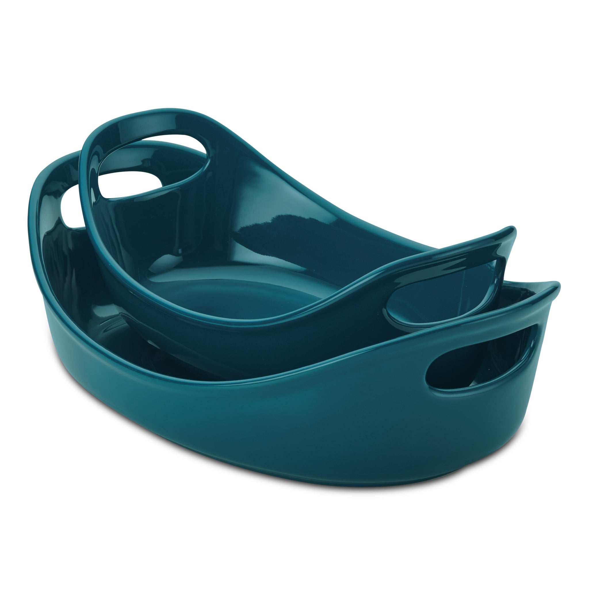 Bubble & Brown 1.25-Qt & 2.25-Qt. Oval Baker Set | Marine Blue