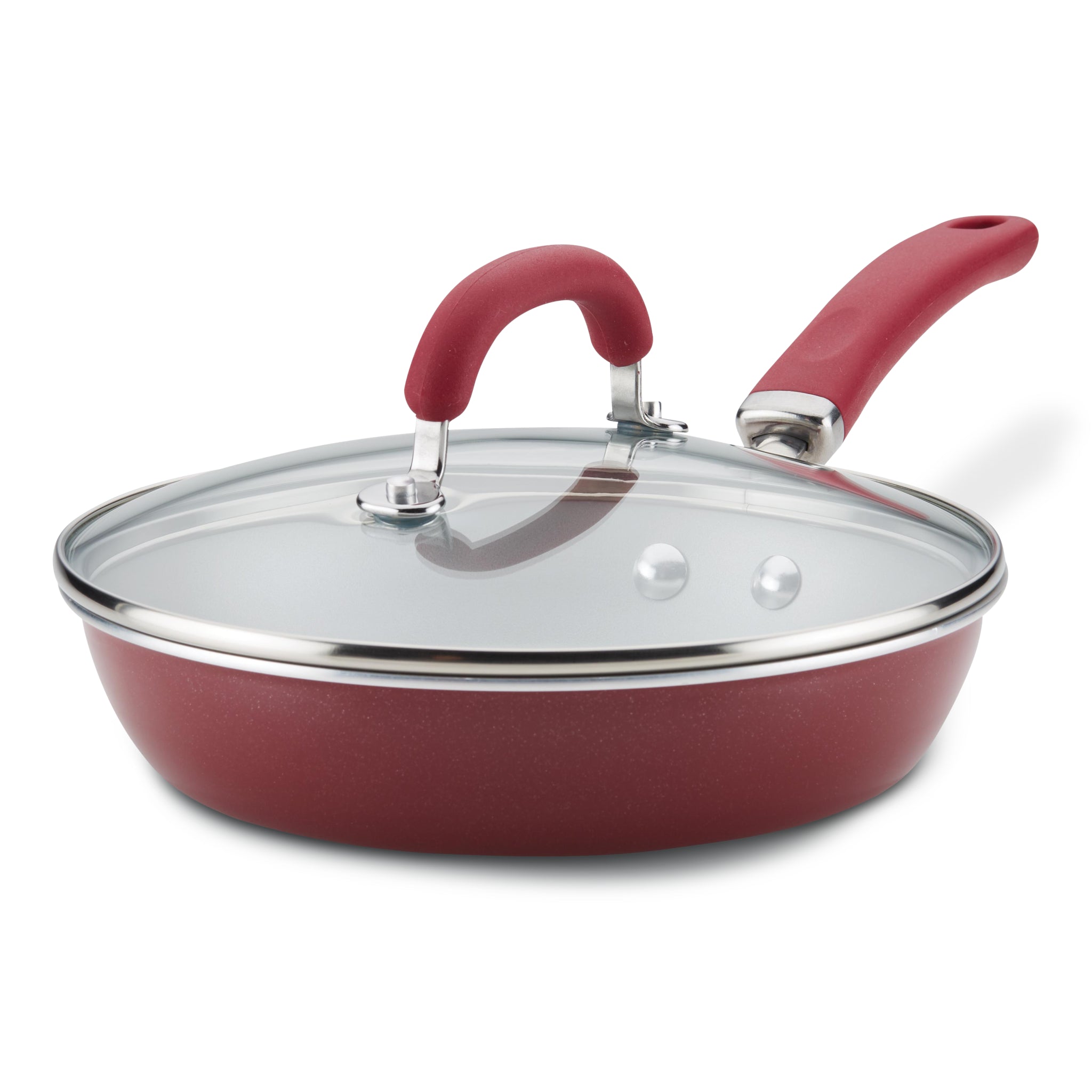 9.5" Covered Deep Frying Pan | Burgundy Shimmer