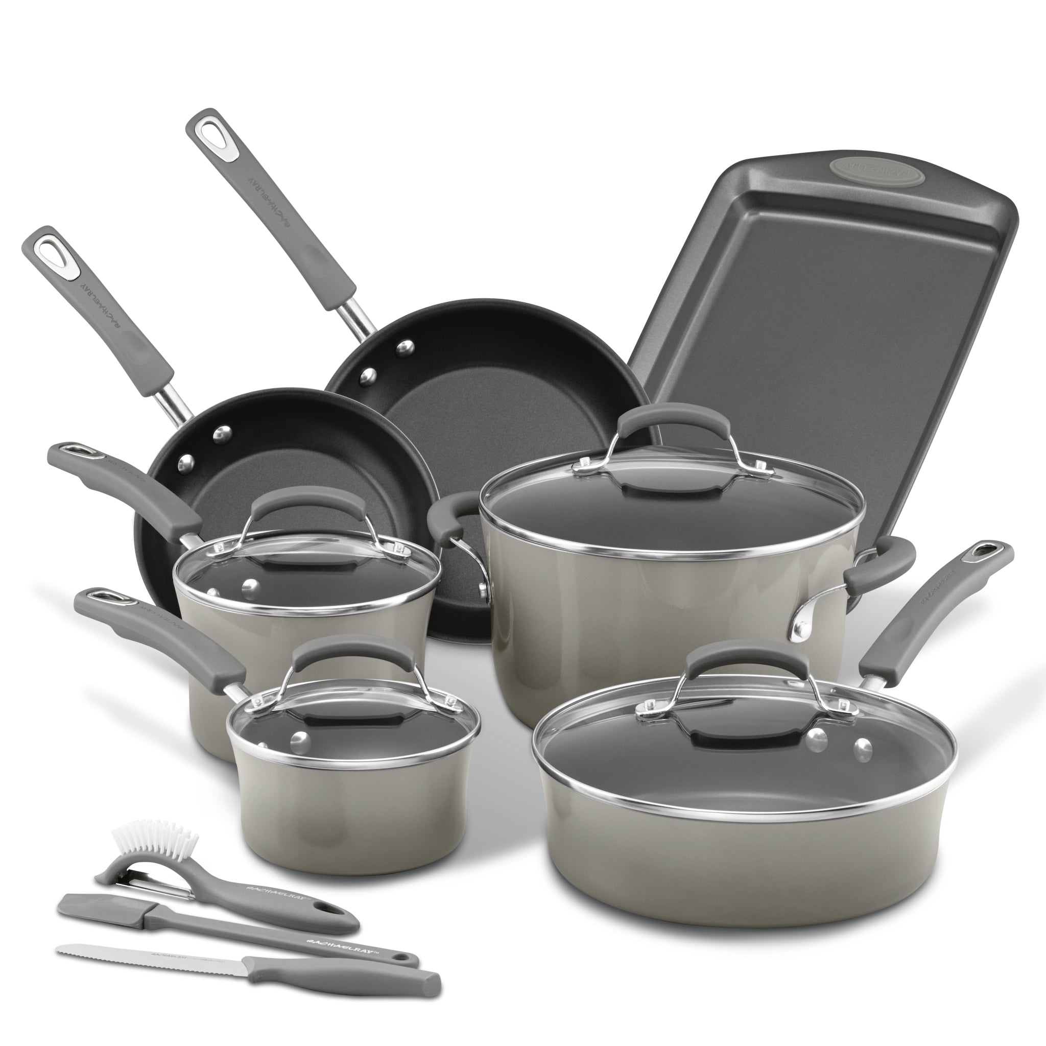 Cookware Classic Brights 14-Piece Cookware Set | Sea Salt Gray