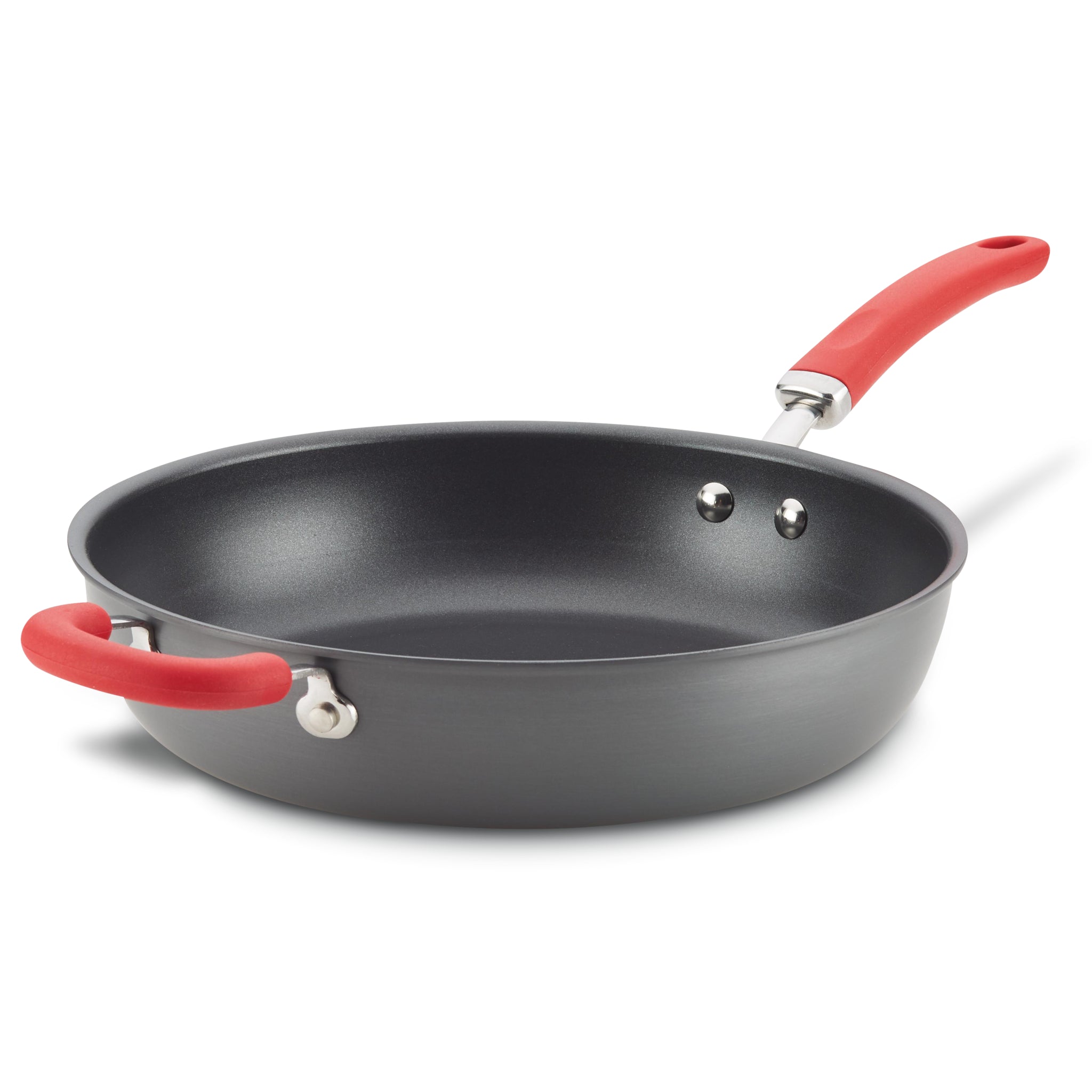 12.5-Inch Create Delicious Anodized Nonstick Induction Deep Frying Pan with Helper Handle