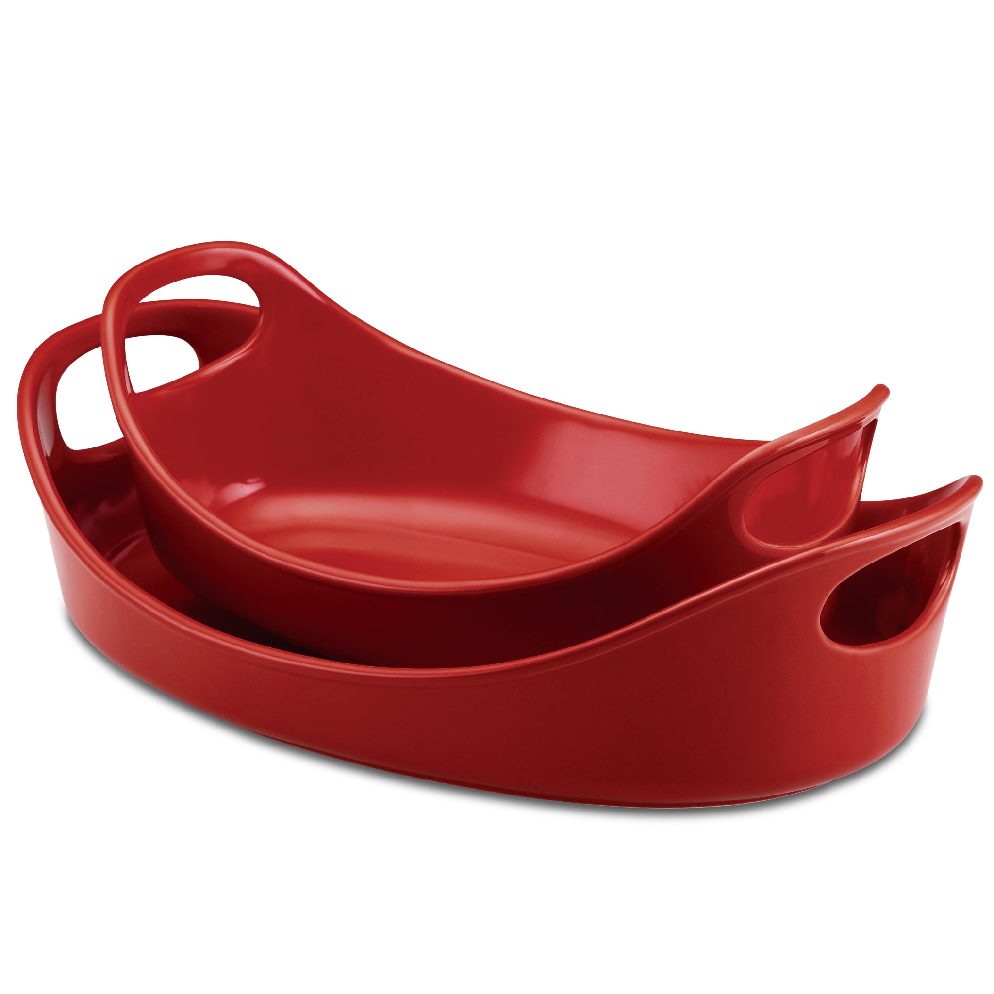 Bubble & Brown 1.25-Qt & 2.25-Qt. Oval Baker Set | Red