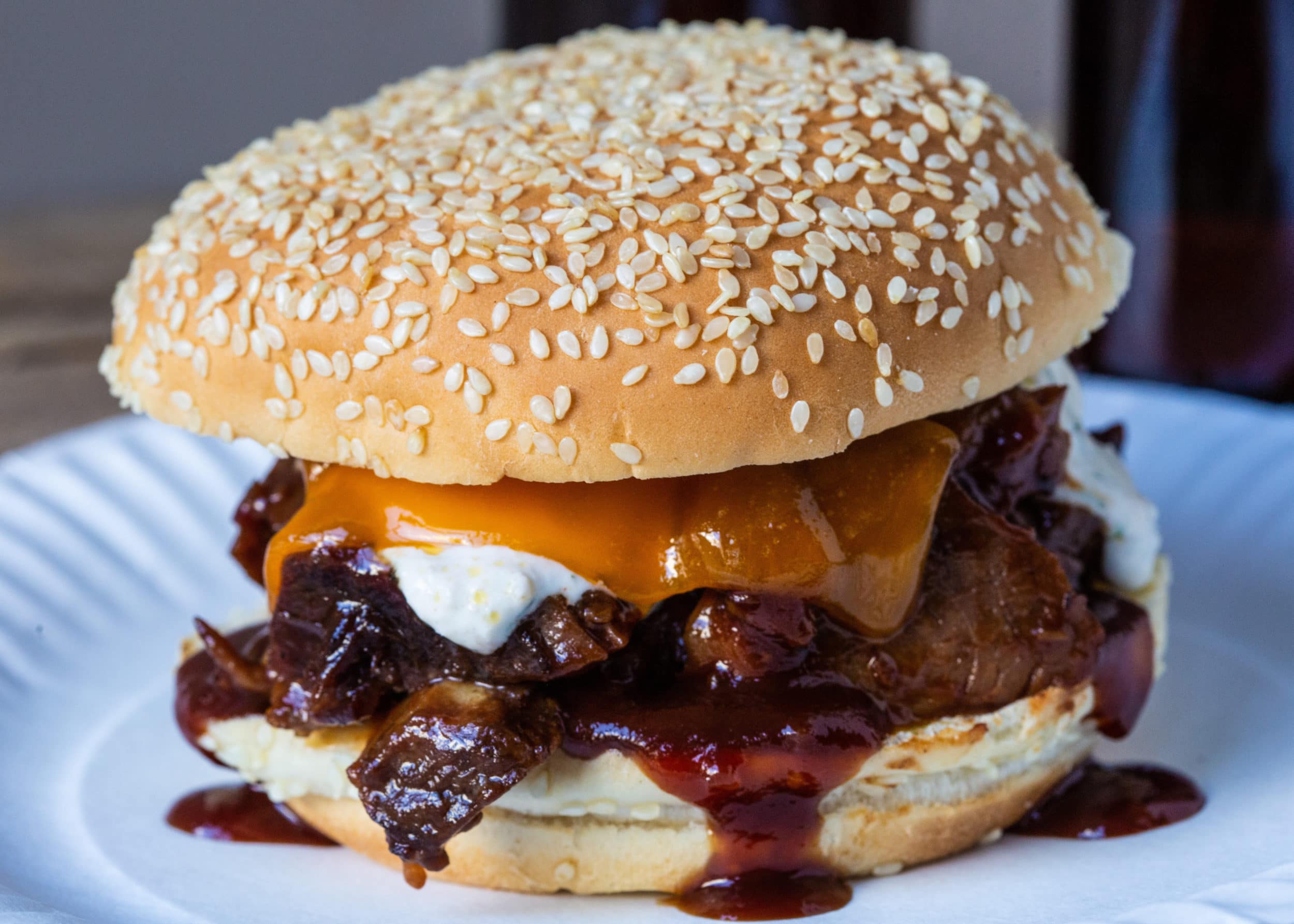 Smoked Brisket Sammie on a Big Marty Roll