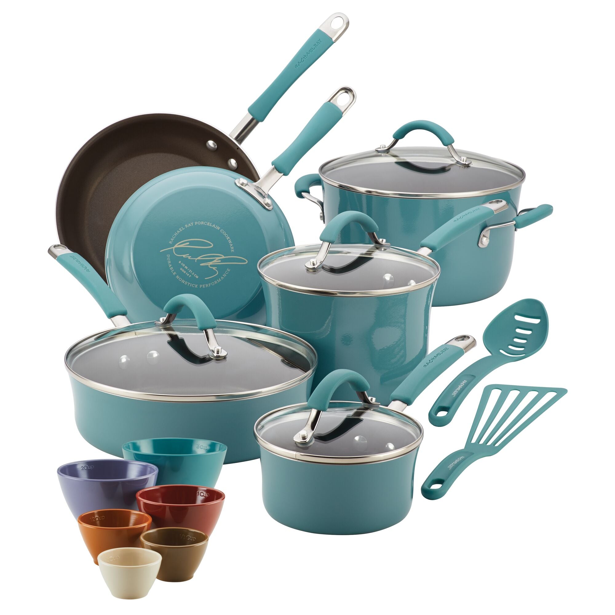 18-Piece Cucina Nonstick Cookware and Prep Bowl Set