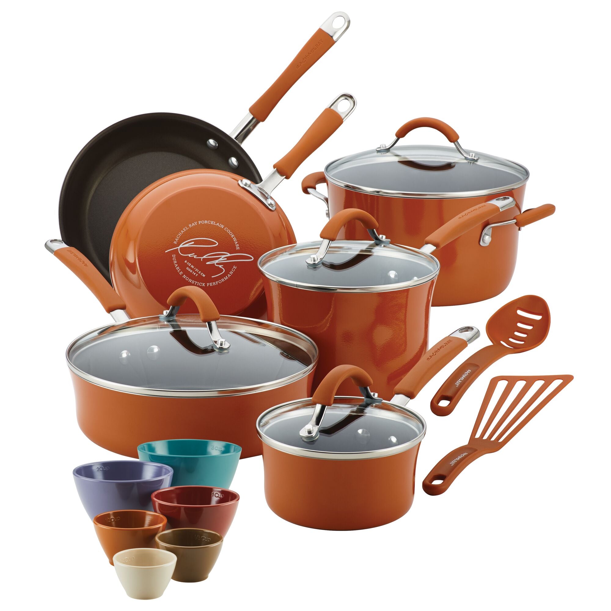 18-Piece Cucina Nonstick Cookware and Prep Bowl Set