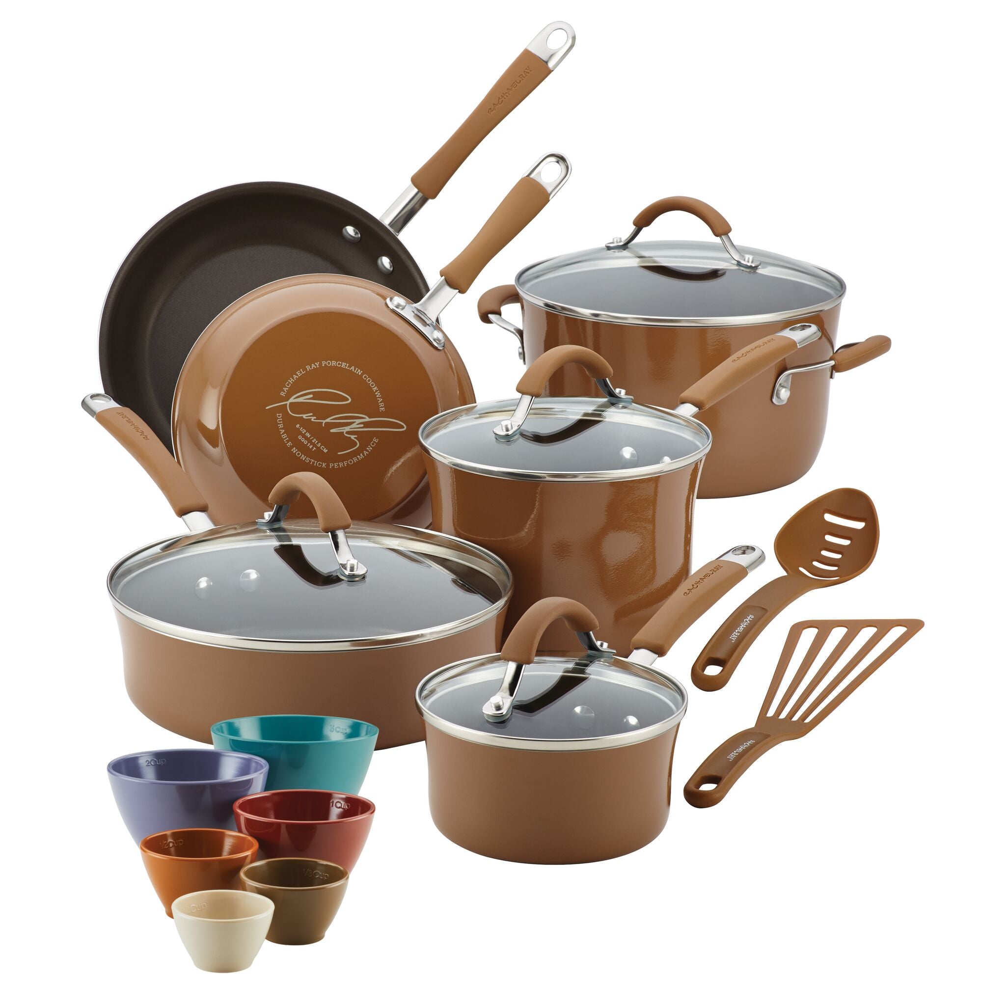 18-Piece Cucina Nonstick Cookware and Prep Bowl Set