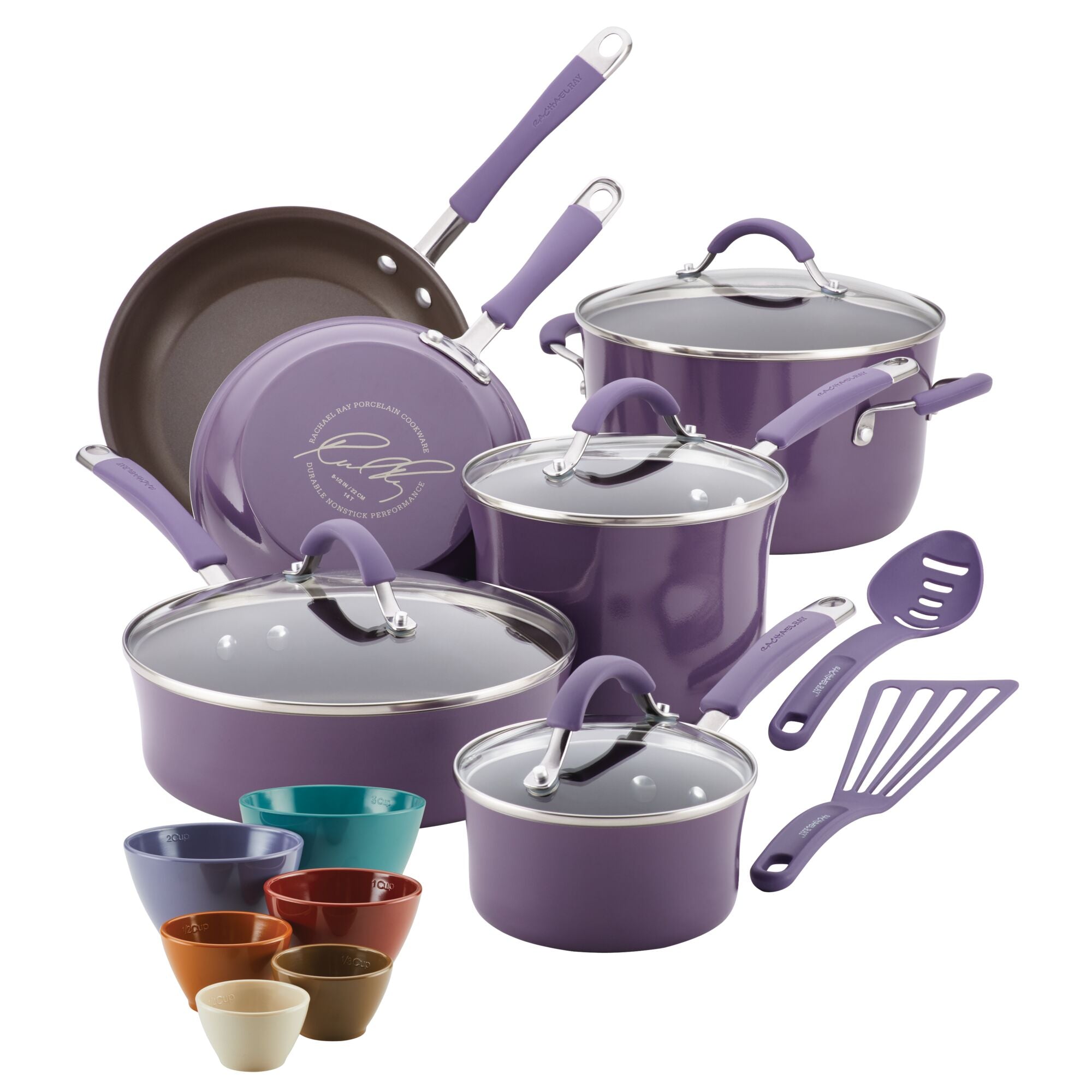 18-Piece Cucina Nonstick Cookware and Prep Bowl Set