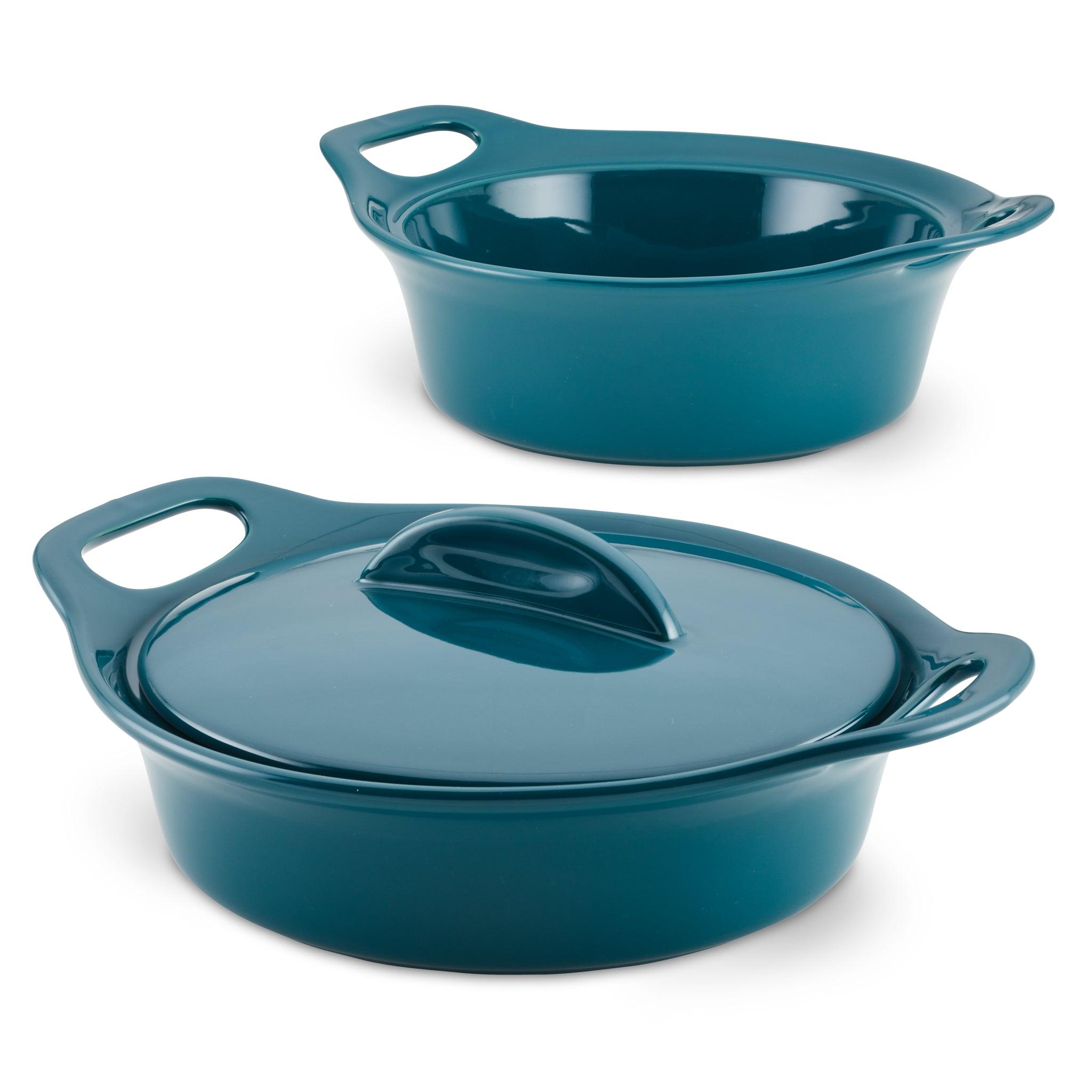 3-Piece Ceramic Casserole Set | Teal